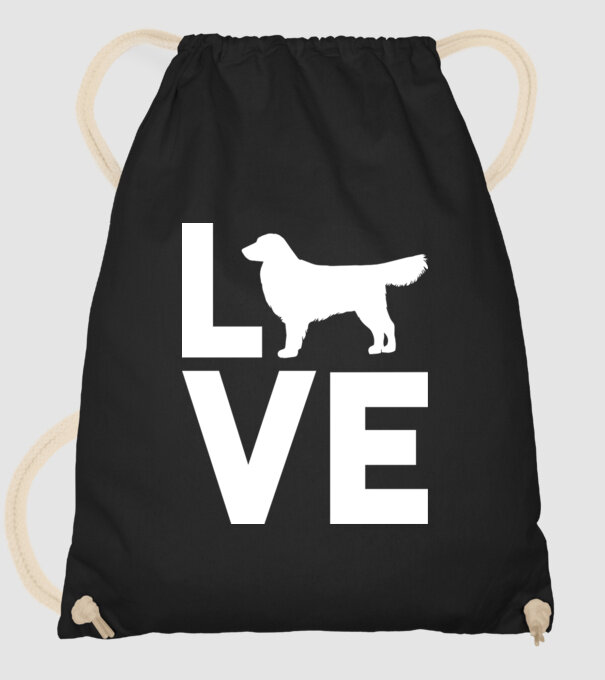 LOVE Golden Retriever minta fekete pólón