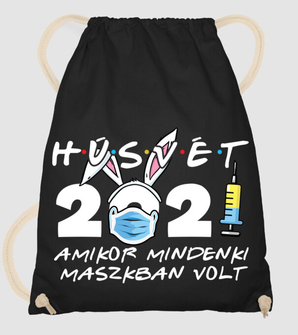 Maszkos húsvét  minta fekete pólón
