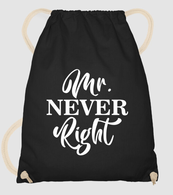 Mr never right minta fekete pólón