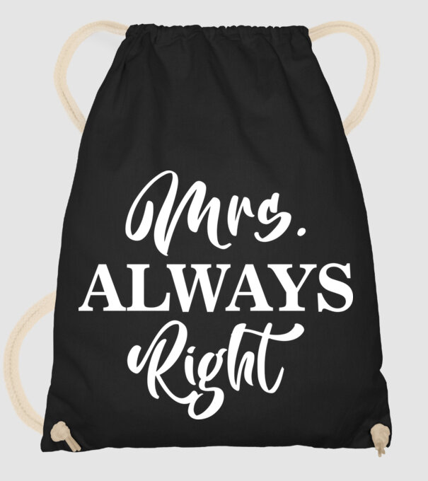 Mrs always right minta fekete pólón