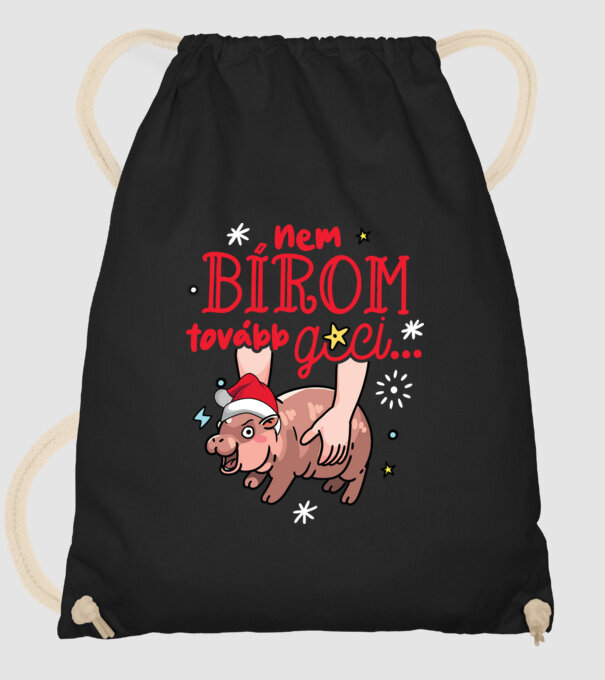 Nem bírom tovább gci Moo-Deng sötétre Karácsony minta fekete pólón