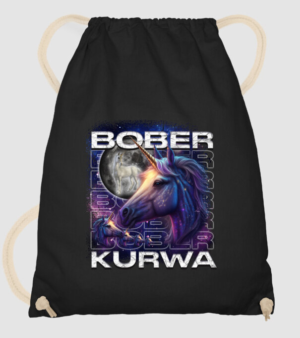 NEMBóber Kurwa unikornis minta fekete pólón