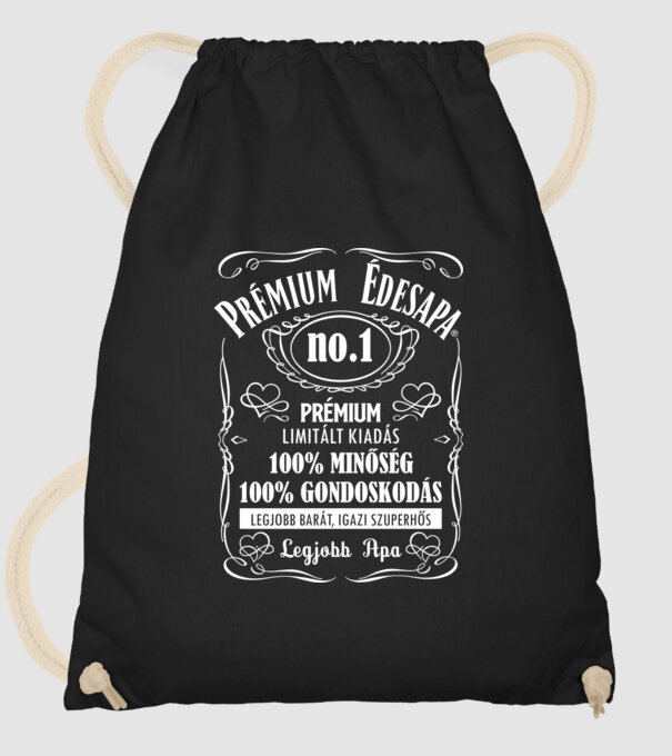 PRÉMIUM apa minta fekete pólón