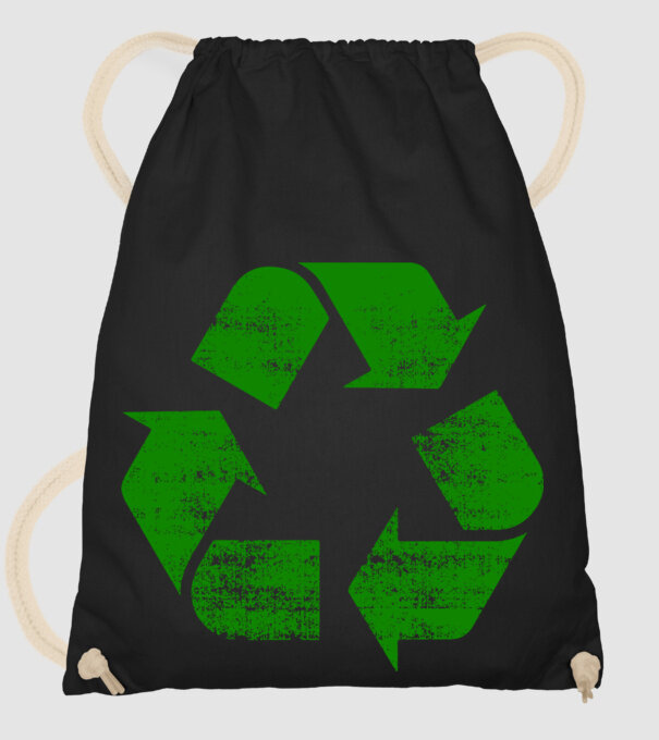 RECYCLE minta fekete pólón