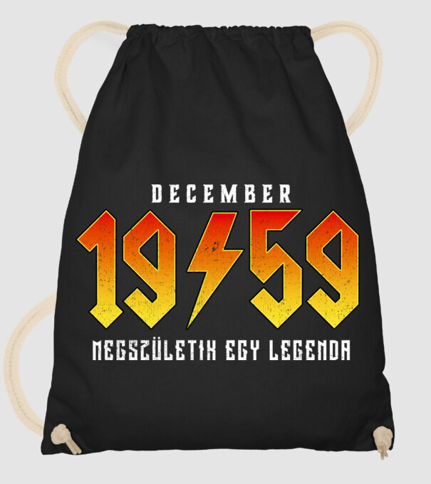 Rock születésnap 1959 December minta fekete pólón