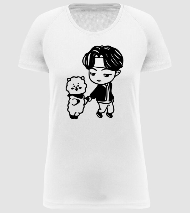 BTS CHIBI minta fehér pólón
