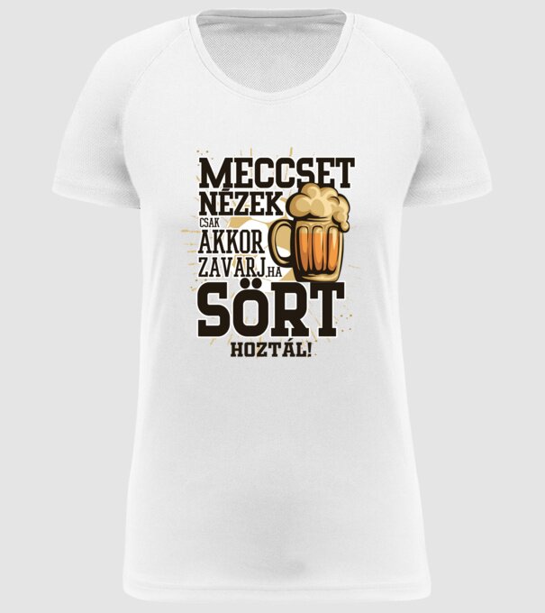 Meccset nézek minta fehér pólón