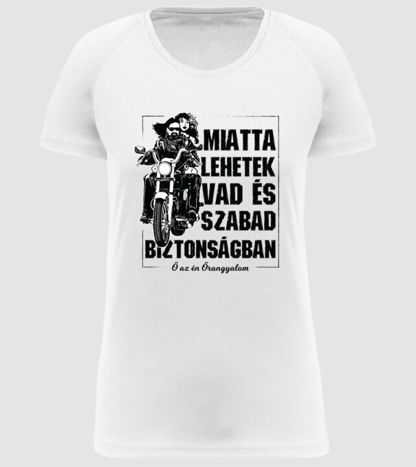 Motoros Miatta lehetek vad és szabad férfinak ldrk minta fehér pólón