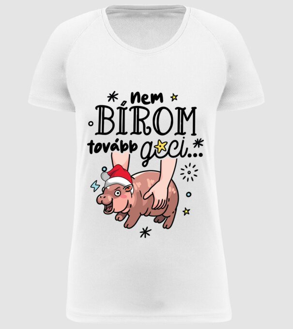 Nem bírom tovább gci Moo-Deng Karácsony minta fehér pólón