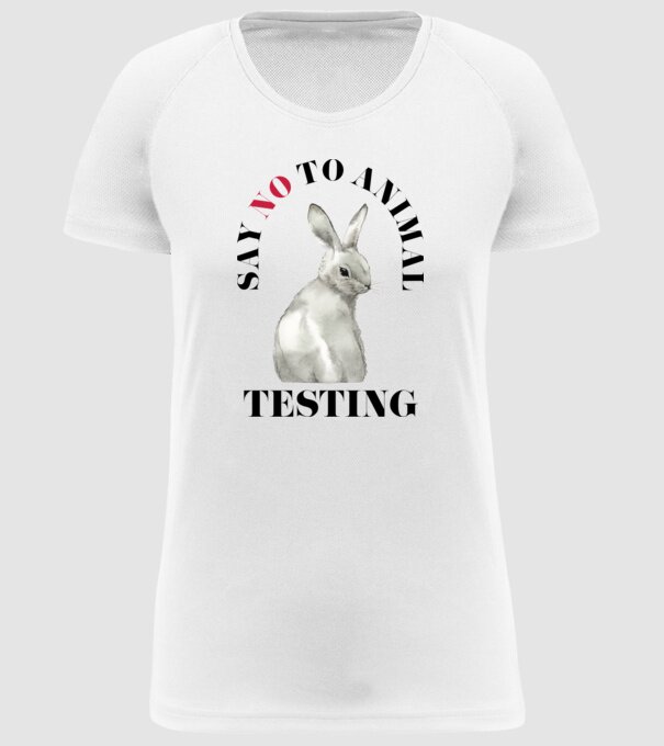 Say NO to animal testing minta fehér pólón