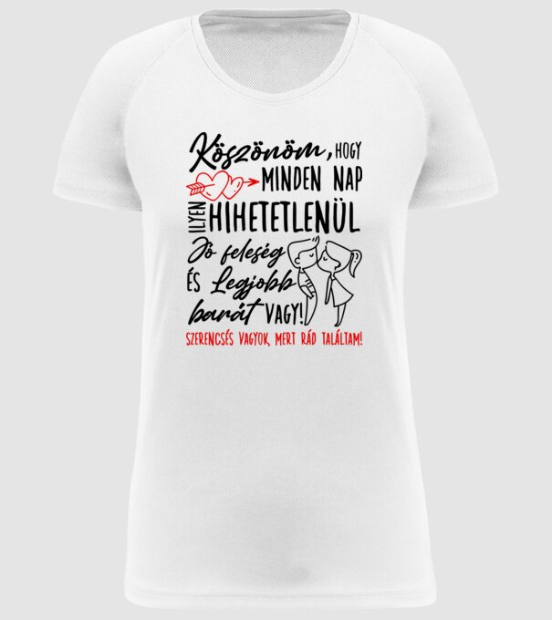 Szerencsés vagyok minta fehér pólón