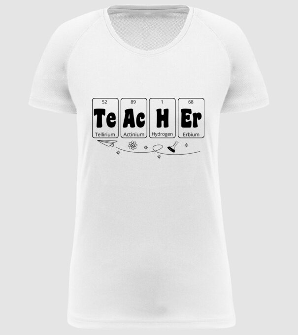 Teacher periodus minta fehér pólón