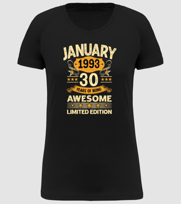 January 1993 30 years of being limited edition minta fekete pólón
