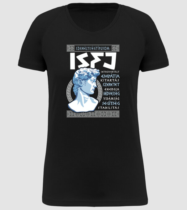 16 Személyiségtipus GREEK STYLE ISFJ A VÉDELMEZŐ minta fekete pólón