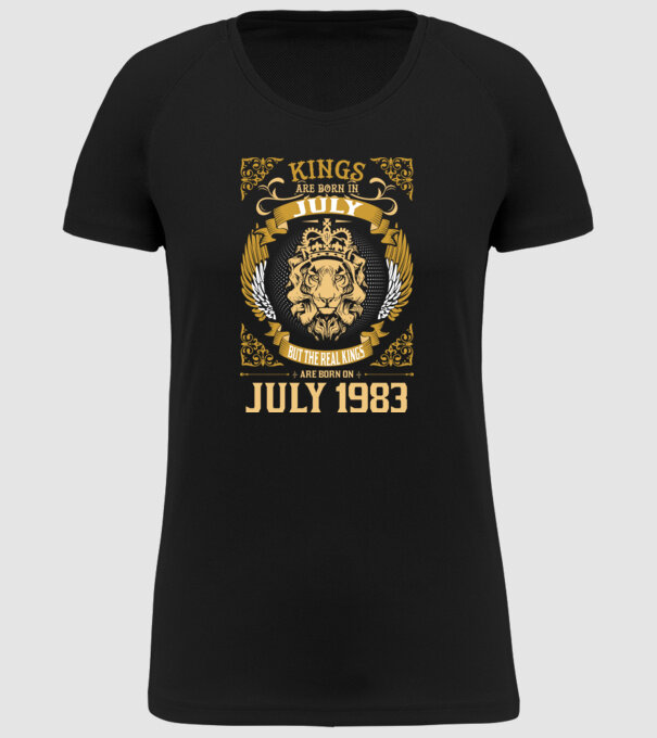 Oroszlános szülinapos 1983 JÚLIUS minta fekete pólón