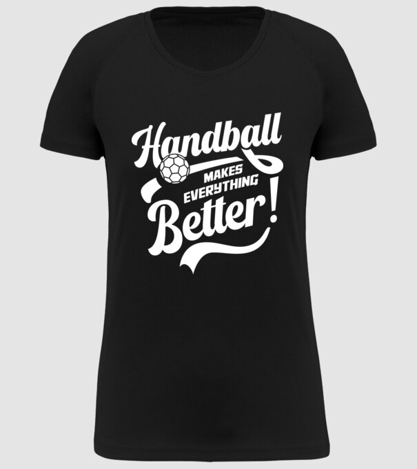 Handball makes everything better minta fekete pólón