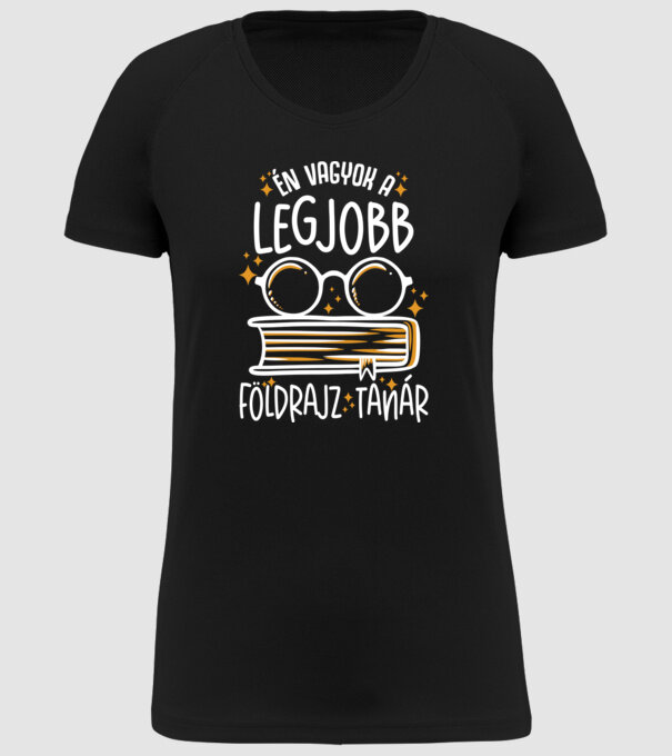 Legjobb lght földrajz tanár minta fekete pólón