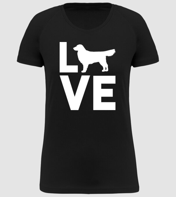 LOVE Golden Retriever minta fekete pólón
