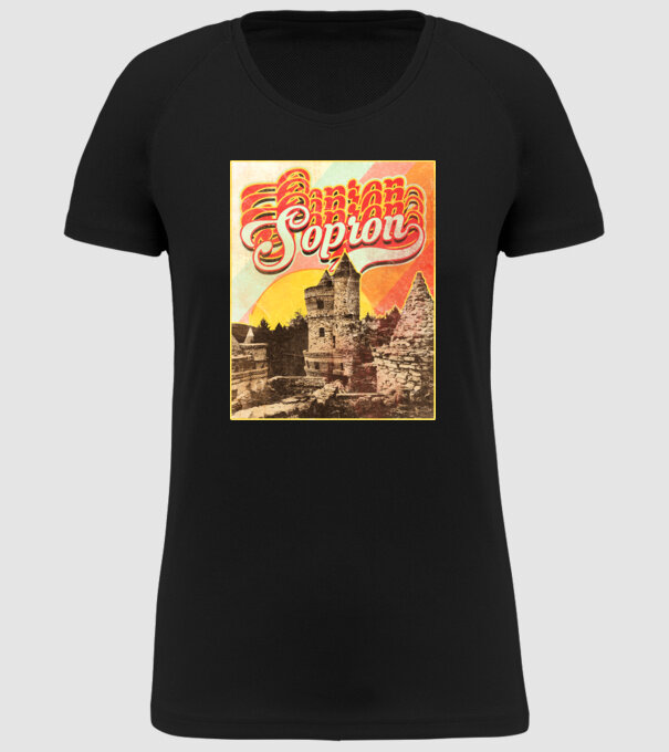 Retro Sopron minta fekete pólón