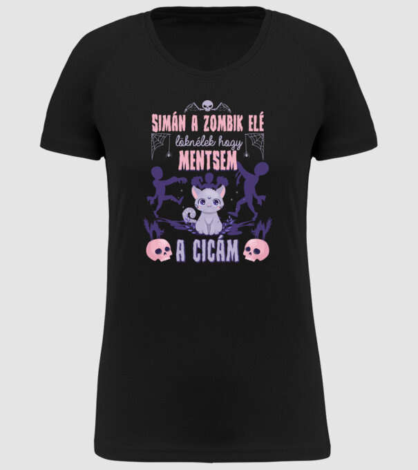 Simán a zombik elé löknélek minta fekete pólón
