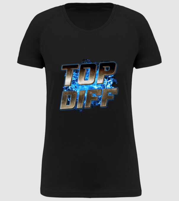 TOP DIFF metalic blue fire minta fekete pólón