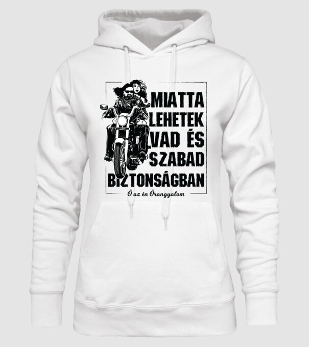 Motoros Miatta lehetek vad és szabad férfinak ldrk minta fehér pólón
