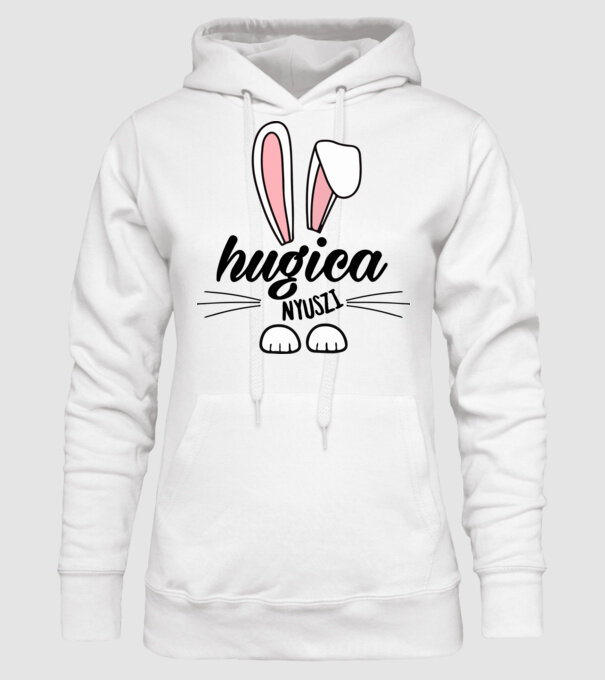 Nyuszicsalád hugica minta fehér pólón