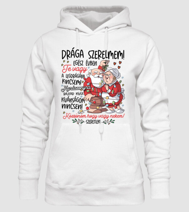 Szerelmes Mikulásék minta fehér pólón