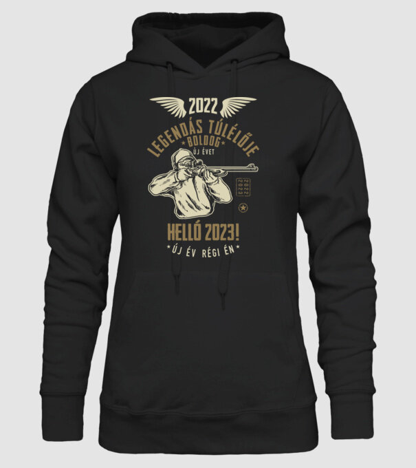 2022 túlélő minta fekete pólón