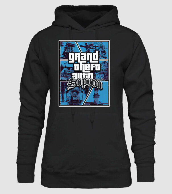 GTA Sopron minta fekete pólón