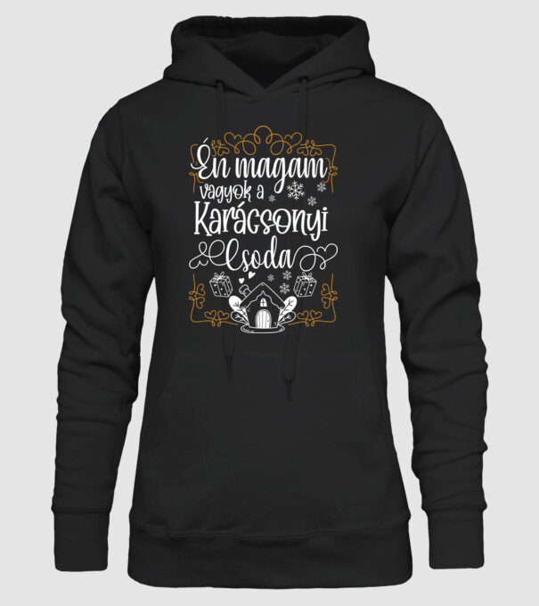 Karácsonyi csoda minta fekete pólón