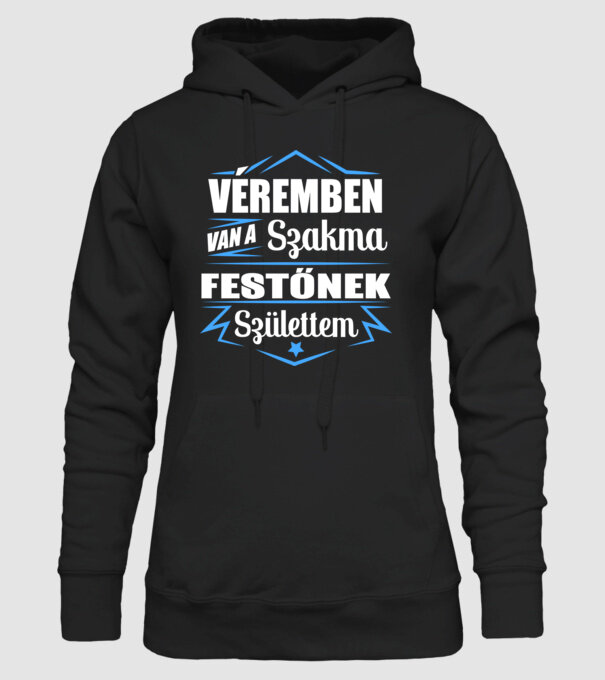 Véremben van a szakma Festő minta fekete pólón