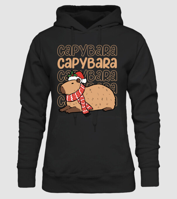 Xmas Cappy minta fekete pólón