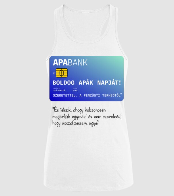 ApaBank minta fehér pólón