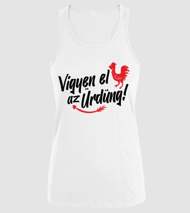 Vigyen el az ürdüng fekete minta fehér pólón