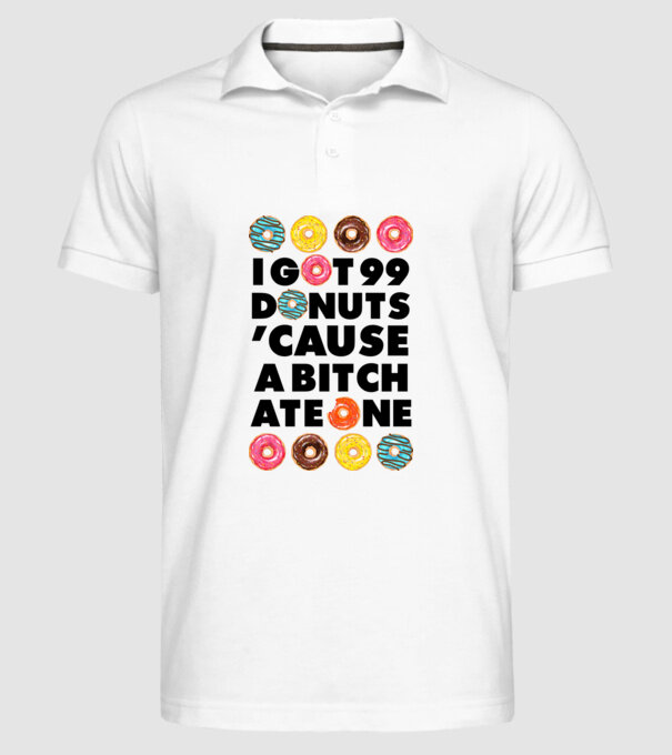 A bitch eat one minta fehér pólón