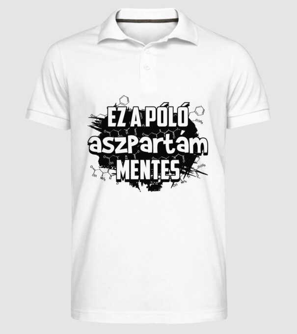 Aszpartám mentes fekete minta fehér pólón