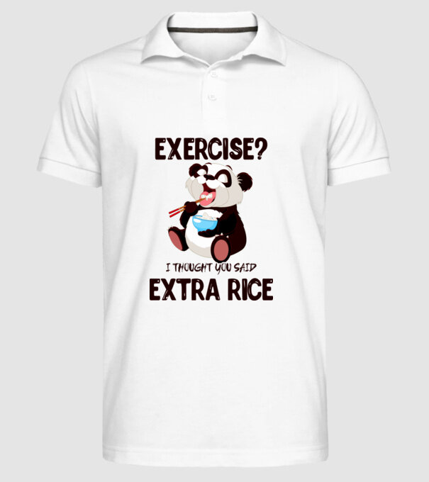 Exercise panda minta fehér pólón