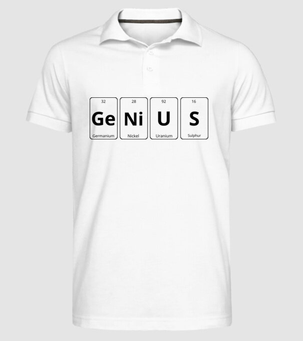 Genius periodus minta fehér pólón