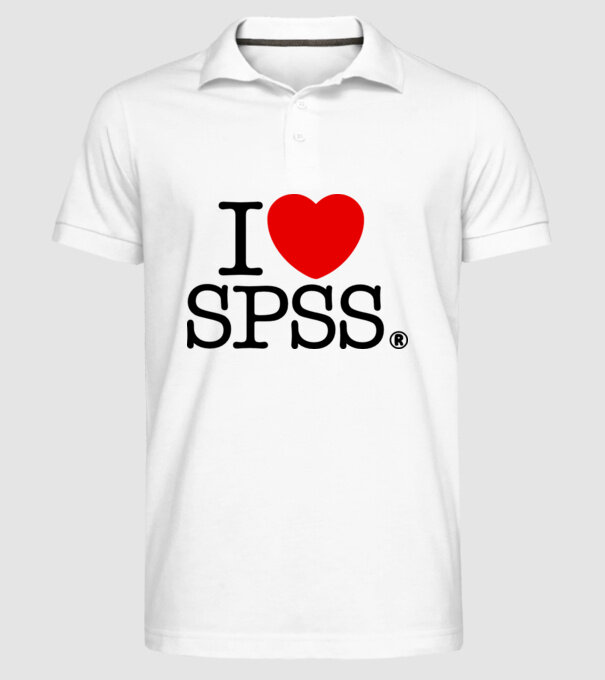I love SPSS minta fehér pólón