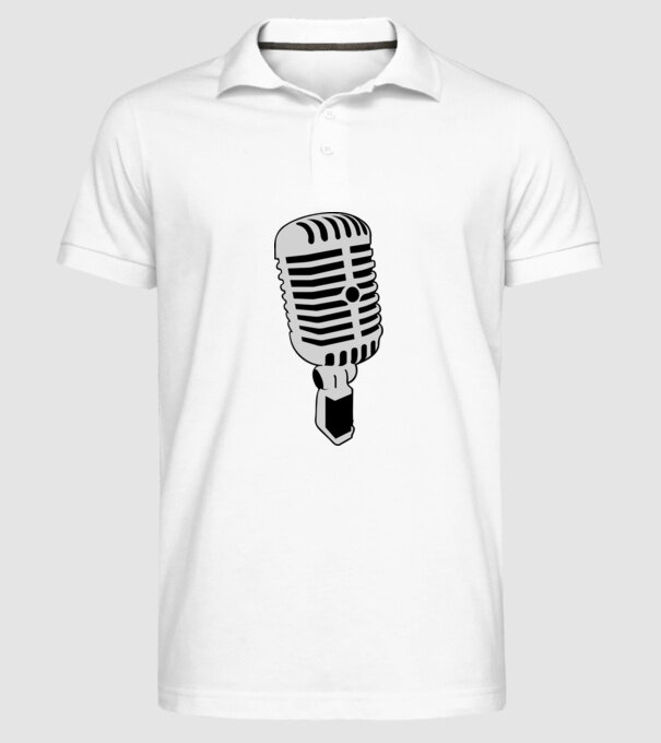Mic 2 minta fehér pólón