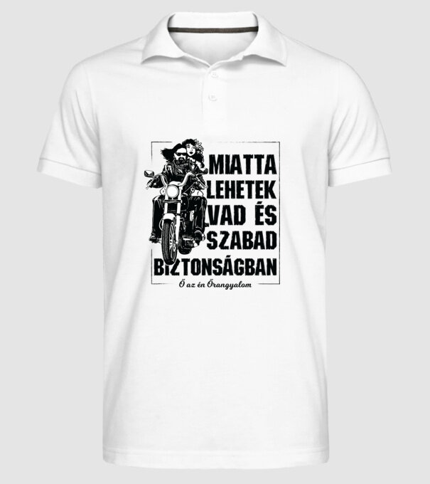 Motoros Miatta lehetek vad és szabad férfinak ldrk minta fehér pólón
