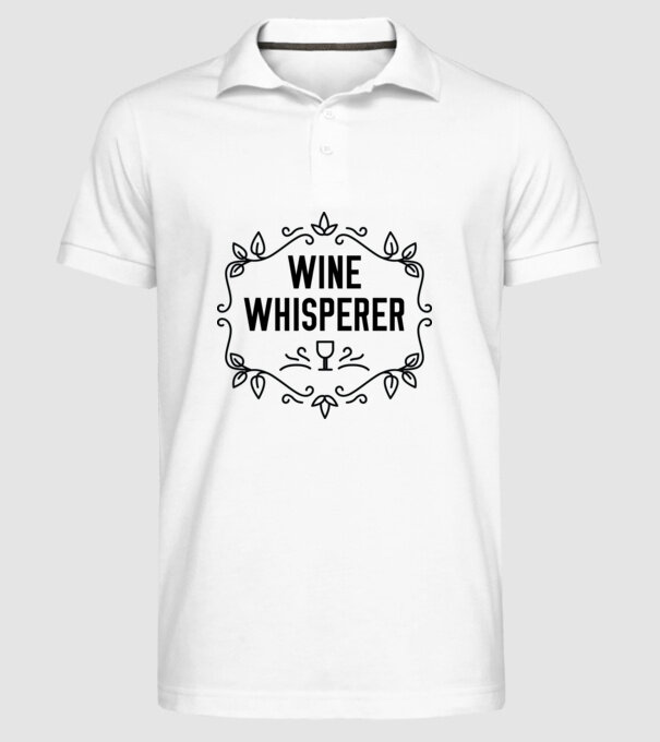 Wine tasting team Wine Whisperer minta fehér pólón