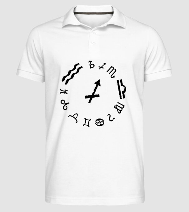 zodiac-sagittarius minta fehér pólón