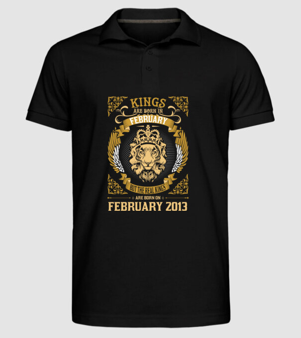 Oroszlános szülinapos 2013 FEBRUÁR minta fekete pólón