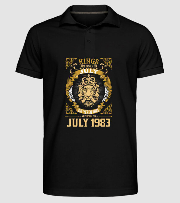 Oroszlános szülinapos 1983 JÚLIUS minta fekete pólón