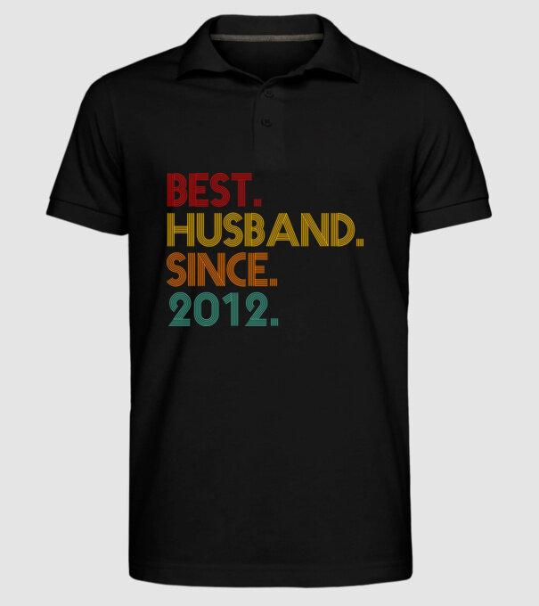 best husband since 2012 retro minta fekete pólón