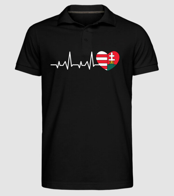 Címer heartbeat minta fekete pólón