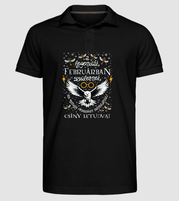 Csíny letudva szülinapos Február minta fekete pólón