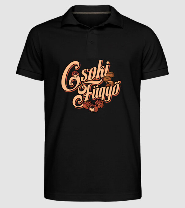 Csoki függő minta fekete pólón